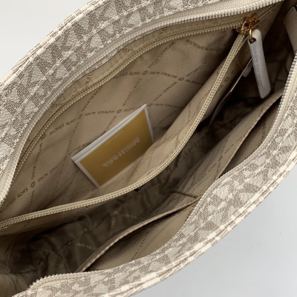 Michael Kors Jet Set Travel Large Messenger Crossbody Bag Light Cream Multi - Picture 14 of 16